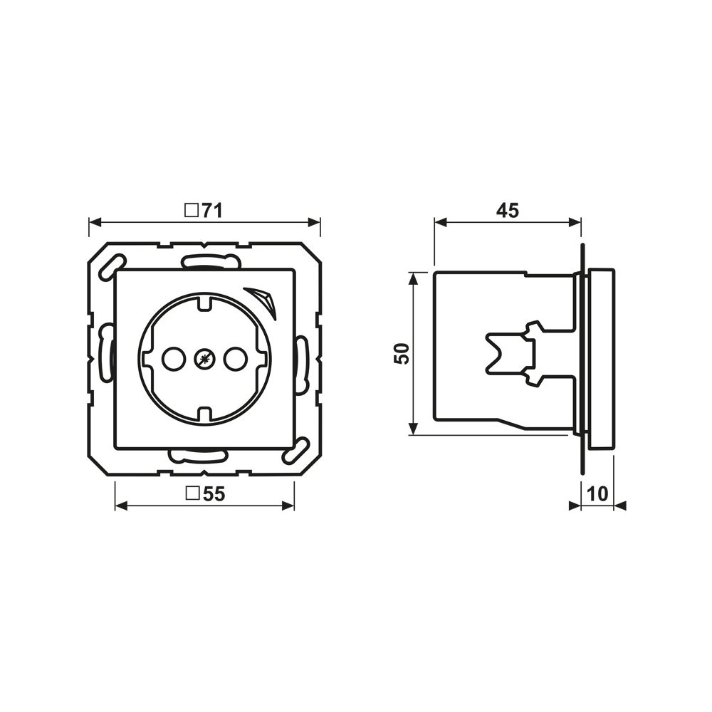 Jung HOME Schutzkontakt-Steckdose, BTA1521SWW, 16A, Thermoplast, Alpinweiß... JUNGE-BTA1521SWW 4011377211711 (Abb. 2)