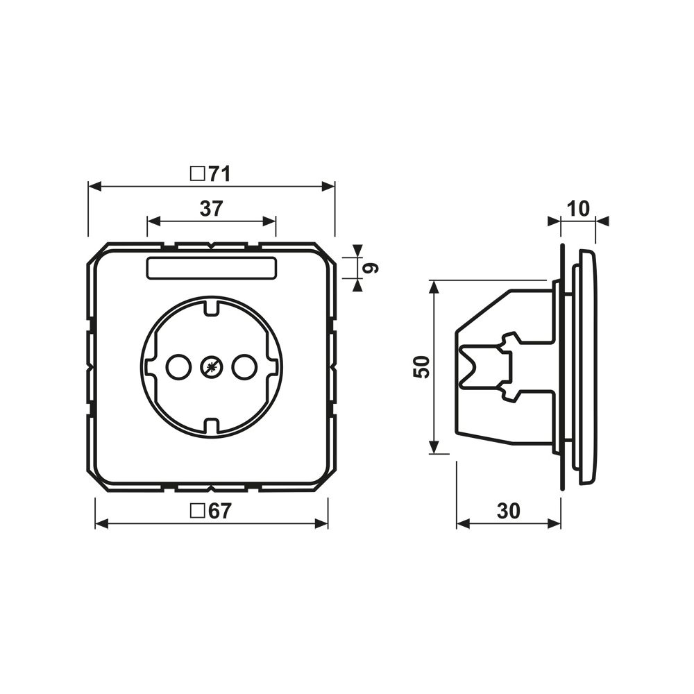 Jung Schutzkontakt-Steckdose Serie CD, 16A 250V, mit Schriftfeld, Duroplast, Alpinwei... JUNGE-CD1520NAWW 4011377060531 (Abb. 2)