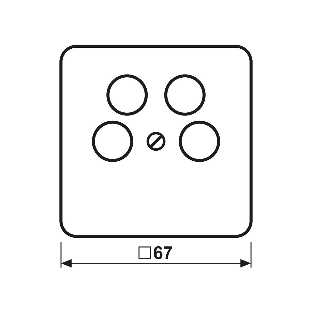 Jung Abdeckung CD 561-4 SAT2WW, 67x67mm, Thermoplast, Alpinweiß... JUNGE-CD561-4SAT2WW 4011377840300 (Abb. 2)