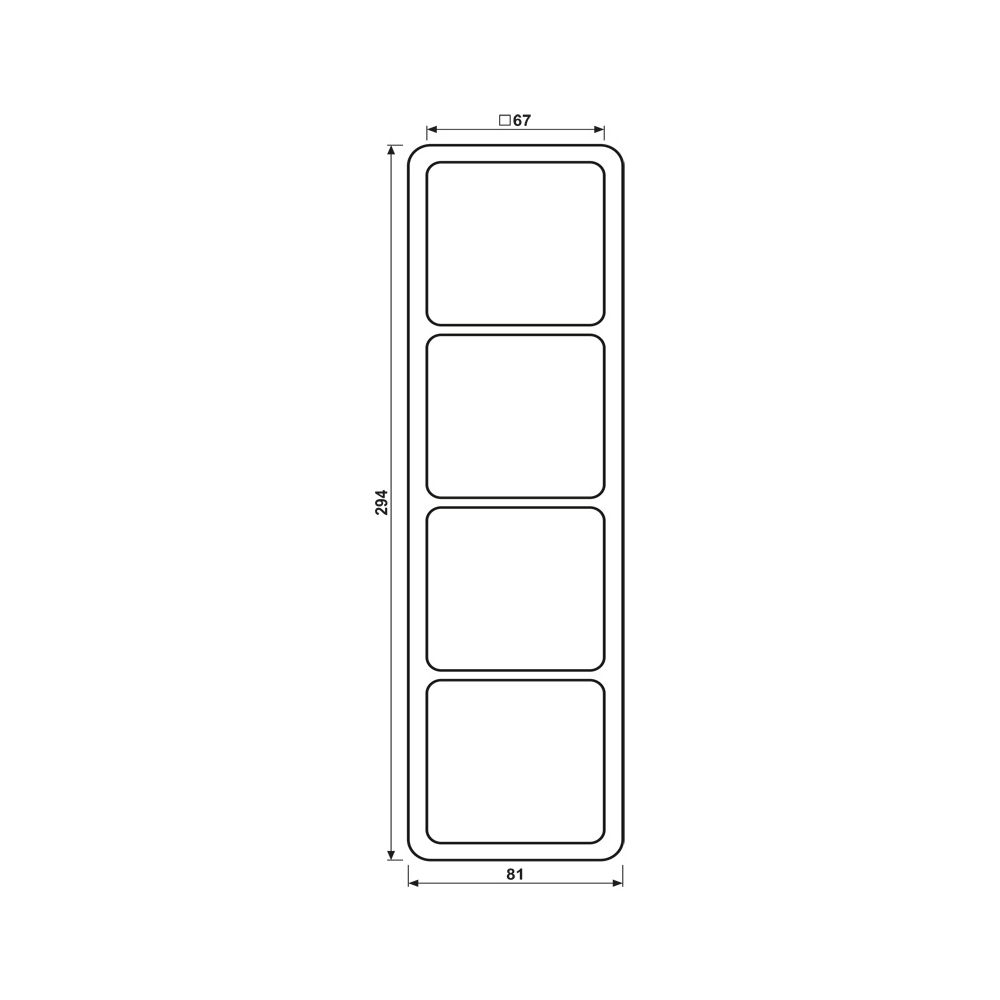Jung Rahmen 4fach CD 500, 81x294mm, Duroplast, Weiß... JUNGE-CD584W 4011377057708 (Abb. 2)