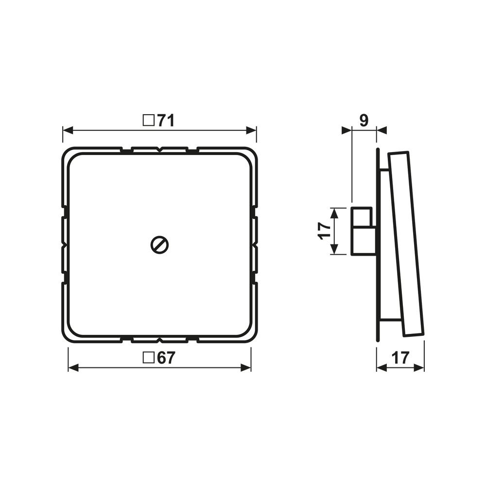 Jung Leitungsauslass CD 590 A WW, 67x67mm, Duroplast, Alpinweiß... JUNGE-CD590AWW 4011377088559 (Abb. 2)