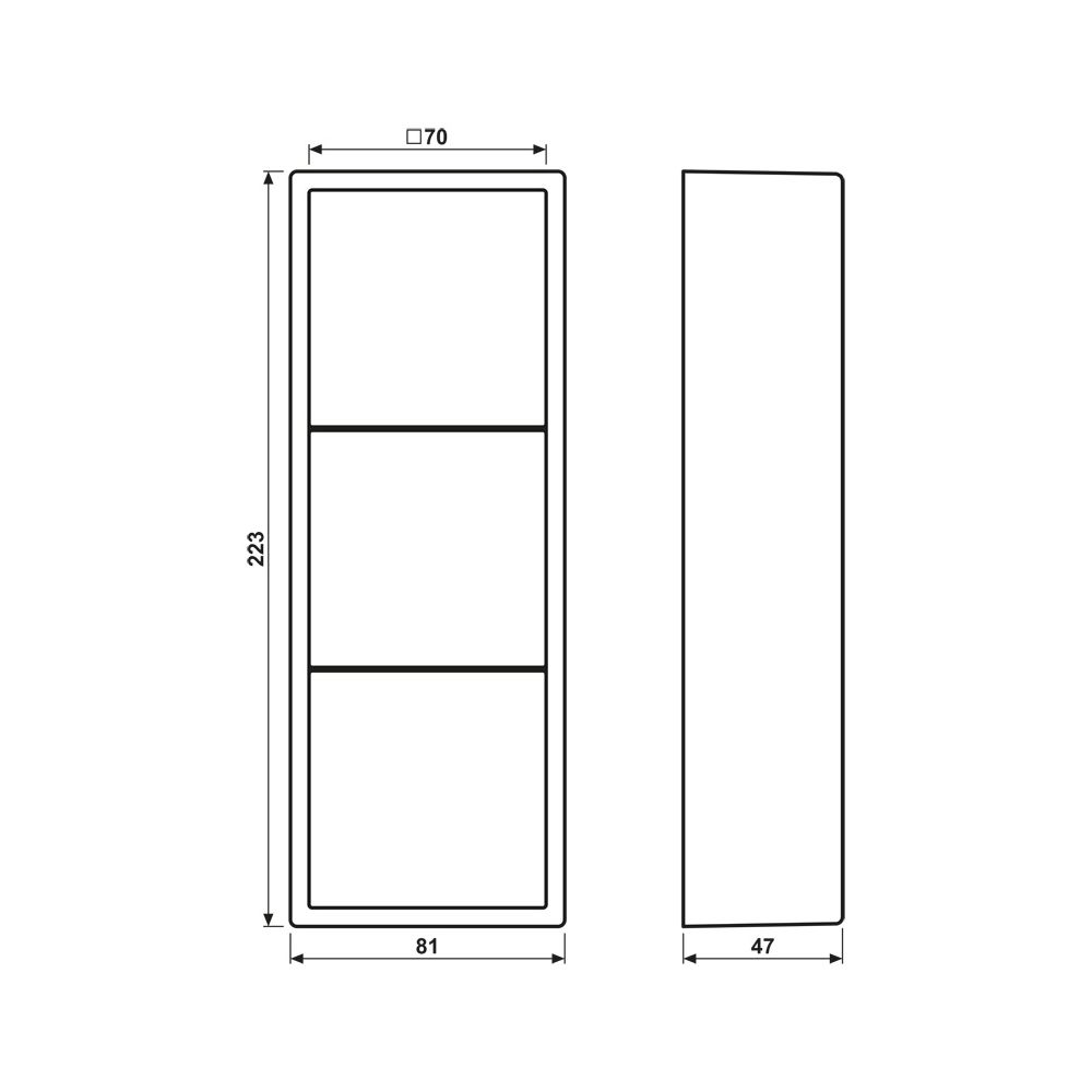 Jung Aufputz-Kappe LS CUBE 3fach, 223x81x47mm, Duroplast, Alpinweiß... JUNGE-LS583AWW 4011377048775 (Abb. 2)