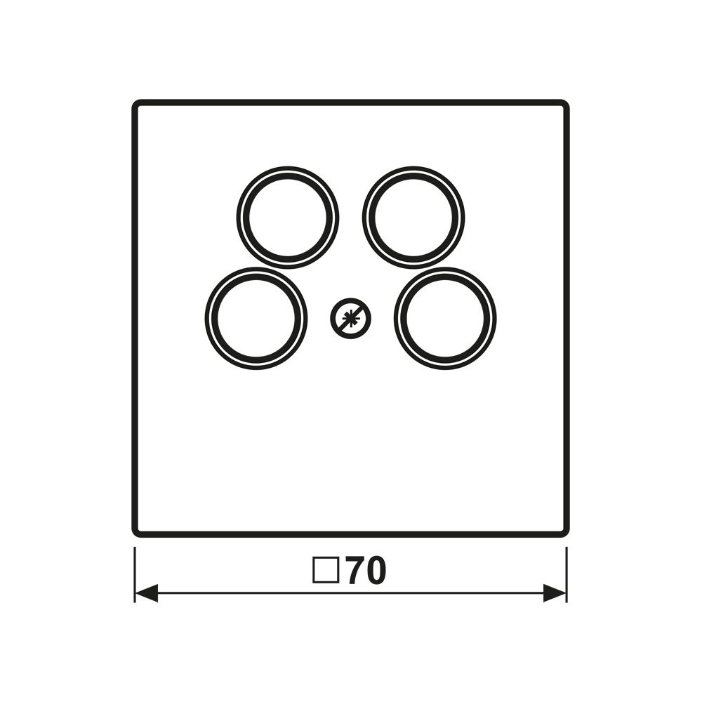 Jung Abdeckung LS 990-4 SAT2WW, 70x70mm, Thermoplast, Alpinweiß... JUNGE-LS990-4SAT2WW 4011377885103 (Abb. 2)