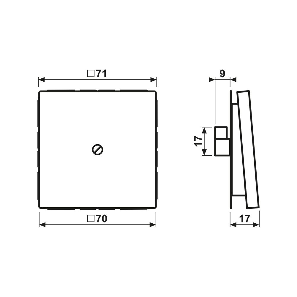 Jung Leitungsauslass LS 990, 70x70mm, Duroplast, Alpinweiß... JUNGE-LS990AWW 4011377091252 (Abb. 2)