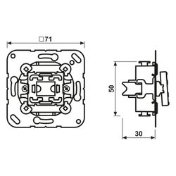 Jung Taster 533U, 1-pol. Wechsler mit N-Klemme, 10A 250V, Unterputz... JUNGE-533U 4011377273306 (Abb. 1)