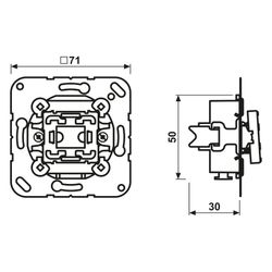 Jung Taster, 1-pol. Schließer, 10 A 250 V, Unterputz, 71x71mm... JUNGE-531U 4011377272903 (Abb. 1)