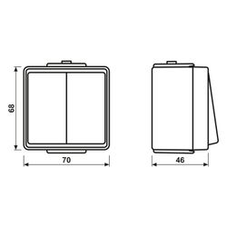 Jung Jalousie-Wippschalter WG 600, 10 AX, IP44, Kunststoff, Grau... JUNGE-609VW 4011377312104 (Abb. 1)