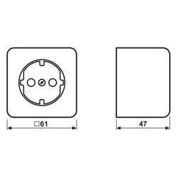 Jung Schutzkontakt-Steckdose AP 600, 16A 250V, 61x61x47mm, Duroplast, Alpinweiß... JUNGE-620AWW 4011377857308 (Abb. 1)