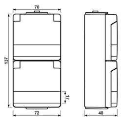 Jung Schutzkontakt-Zweifach-Steckdose WG 600, 16A 250V, Kunststoff, Grau... JUNGE-622NAW 4011377315600 (Abb. 1)