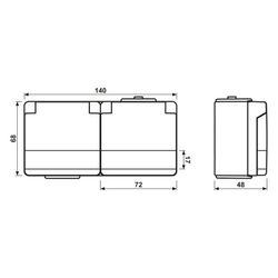 Jung Schutzkontakt-Zweifach-Steckdose WG 600, 16A 250V, IP44, Kunststoff, Grau... JUNGE-622NAWW 4011377315709 (Abb. 1)