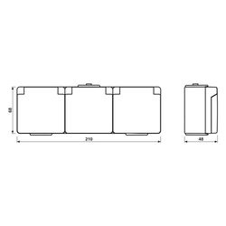 Jung Schutzkontakt-Steckdose WG 600, 3-fach, Kunststoff, Grau... JUNGE-623W 4011377316409 (Abb. 1)