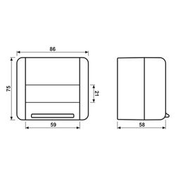 Jung Datenanschlussgehäuse WG 800 854W, 75x86x58mm, Thermoplast, Grau... JUNGE-854W 4011377665309 (Abb. 1)