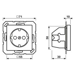 Jung Schutzkontakt-Steckdose Serie A A1520CH, 16A 250V, Duroplast lackiert, Champagner... JUNGE-A1520CH 4011377112445 (Abb. 1)