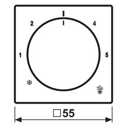 Jung Abdeckung für Thermostat Serie AS/A A1749BFWW, 55x55mm, Thermoplast, Alpinweiß... JUNGE-A1749BFWW 4011377195141 (Abb. 1)