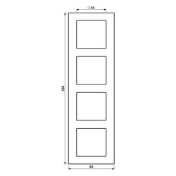 Jung Rahmen 4fach A 550, 85x298mm, Thermoplast lackiert, Anthrazit matt... JUNGE-A5584BFANM 4011377173002 (Abb. 1)