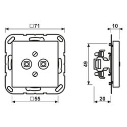 Jung Potentialausgleich-Steckdose A 565-2, Schraubklemmen, Duroplast, Alpinweiß... JUNGE-A565-2WW 4011377041455 (Abb. 1)