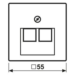 Jung Abdeckung für IAE/UAE-Anschlussdosen AS A 569-2 BFPLUAWW, 55x55mm, Thermopla... JUNGE-A569-2BFPLUAWW 4011377019232 (Abb. 1)