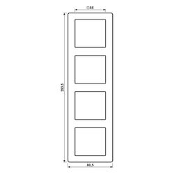 Jung Rahmen AS 500, 4fach, Duroplast, Weiß, 80,5x293,5mm... JUNGE-AS584 4011377309258 (Abb. 1)