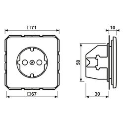 Jung Schutzkontakt-Steckdose Serie CD CD1520LG, 16A 250V, Duroplast, Lichtgrau... JUNGE-CD1520LG 4011377059917 (Abb. 1)