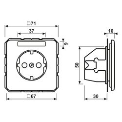 Jung Schutzkontakt-Steckdose Serie CD, 16A 250V, mit Schriftfeld, Duroplast, Alpinwei... JUNGE-CD1520NAWW 4011377060531 (Abb. 1)