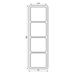 Jung Rahmen 4fach CD 500, 81x294mm, Duroplast, Weiß... JUNGE-CD584W 4011377057708 (Abb. 1)