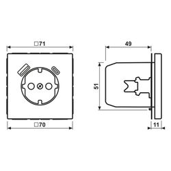 Jung Schutzkontakt-Steckdose LS 1520-15CAWWM, 16A 250V, Thermoplast, Schneeweiß m... JUNGE-LS1520-15CAWWM 4011377187634 (Abb. 1)