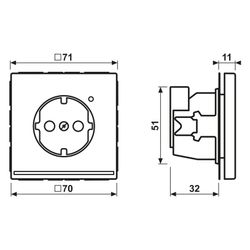 Jung Schutzkontakt-Steckdose LS LS1520-OWWLNW, mit LED-Orientierungslicht, Thermop... JUNGE-LS1520-OWWLNW 4011377154797 (Abb. 1)