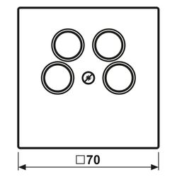 Jung Abdeckung LS 990-4 SAT2WW, 70x70mm, Thermoplast, Alpinweiß... JUNGE-LS990-4SAT2WW 4011377885103 (Abb. 1)