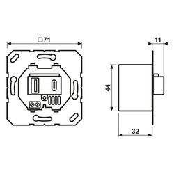 Jung USB-Ladegerät USB15CAWW, 1x Typ A 1x Typ C, Alpinweiß... JUNGE-USB15CAWW 4011377176836 (Abb. 1)