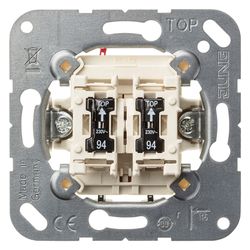 Jung Doppeltaster 535U5, 2 Schließer mit 2 Glimmlampen, 10A 250V, Unterputz... JUNGE-535U5 4011377262652 (Abb. 1)