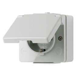 Jung Schutzkontakt-Steckdose WG 600, IP44, Kunststoff, Grau... JUNGE-620W 4011377488304 (Abb. 1)