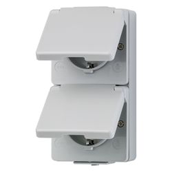 Jung Schutzkontakt-Steckdose WG 600 622 W, 16A 250V, Kunststoff, Grau... JUNGE-622W 4011377316003 (Abb. 1)