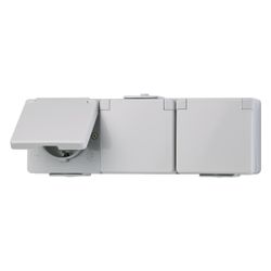 Jung Schutzkontakt-Steckdose WG 600, 3-fach, Kunststoff, Grau... JUNGE-623W 4011377316409 (Abb. 1)