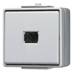 Jung Taster WG 600 631W, 10A, IP44, Kunststoff, Grau... JUNGE-631W 4011377317208 (Abb. 1)
