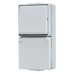 Jung Schutzkontakt-Steckdose WG 600 676W, IP44, Kunststoff, Grau... JUNGE-676W 4011377323704 (Abb. 1)