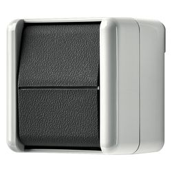 Jung Wippschalter WG 800 807 W Kreuz, IP44, Kunststoff, Grau, 1 Stück... JUNGE-807W 4011377655805 (Abb. 1)