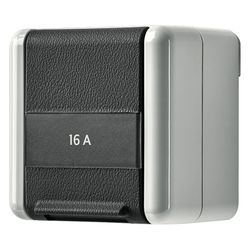 Jung Schutzkontakt-Steckdose WG 800 820 NAW, IP44, Kunststoff, Grau, 1 Stück... JUNGE-820NAW 4011377657601 (Abb. 1)