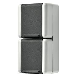 Jung Schutzkontakt-Zweifach-Steckdose WG 800, IP44, Kunststoff, Grau... JUNGE-822W 4011377657908 (Abb. 1)