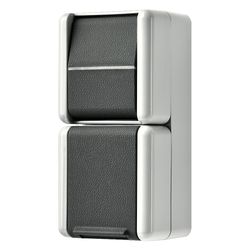 Jung Schutzkontakt-Steckdose WG 800 876W, IP44, Kunststoff, Grau, 1 Stück... JUNGE-876W 4011377657700 (Abb. 1)