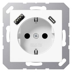 Jung Schutzkontakt-Steckdose AS/A A1520-15CAWW, 16A 250V, Thermoplast, Alpinweiß... JUNGE-A1520-15CAWW 4011377184329 (Abb. 1)