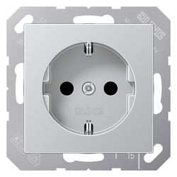 Jung Schutzkontakt-Steckdose Serie A, 16A 250V, Duroplast lackiert, Aluminium... JUNGE-A1520AL 4011377057494 (Abb. 1)