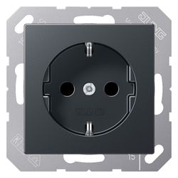 Jung Schutzkontakt-Steckdose Serie A A1520BFANM, 16A 250V, Thermoplast lackiert, Anth... JUNGE-A1520BFANM 4011377128286 (Abb. 1)