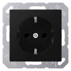 Jung Schutzkontakt-Steckdose Serie A A1520BFSWM, 16A 250V, Thermoplast lackiert, Grap... JUNGE-A1520BFSWM 4011377185920 (Abb. 1)