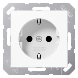 Jung Schutzkontakt-Steckdose Serie AS A1520BFWW, 16A 250V, Thermoplast, Alpinweiß... JUNGE-A1520BFWW 4011377057531 (Abb. 1)