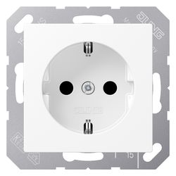 Jung Schutzkontakt-Steckdose Serie A A1520BFWWM, 16A 250V, Thermoplast lackiert, Schn... JUNGE-A1520BFWWM 4011377185937 (Abb. 1)