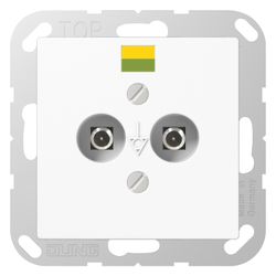 Jung Potentialausgleich-Steckdose A 565-2, Schraubklemmen, Duroplast, Alpinweiß... JUNGE-A565-2WW 4011377041455 (Abb. 1)