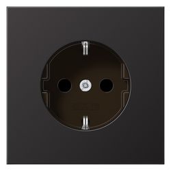 Jung Schutzkontakt-Steckdose LS AL1520D, 16A 250V, Aluminium, 70x70mm... JUNGE-AL1520D 4011377139817 (Abb. 1)
