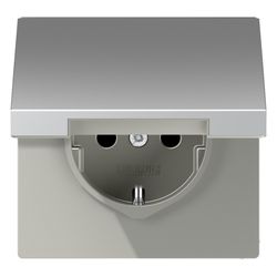 Jung Schutzkontakt-Steckdose LS AL1520KL, 16A 250V, Metall, Aluminium... JUNGE-AL1520KL 4011377064072 (Abb. 1)