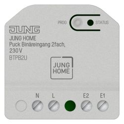 JUNG HOME Puck Binäreingang 2fach, 230 V, Unterputz, 46x46x20mm... JUNGE-BTPB2U 4011377360068 (Abb. 1)
