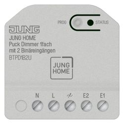 Jung Puck Dimmer, 1fach, 2 Binäreingänge, Unterputz... JUNGE-BTPD1B2U 4011377360044 (Abb. 1)